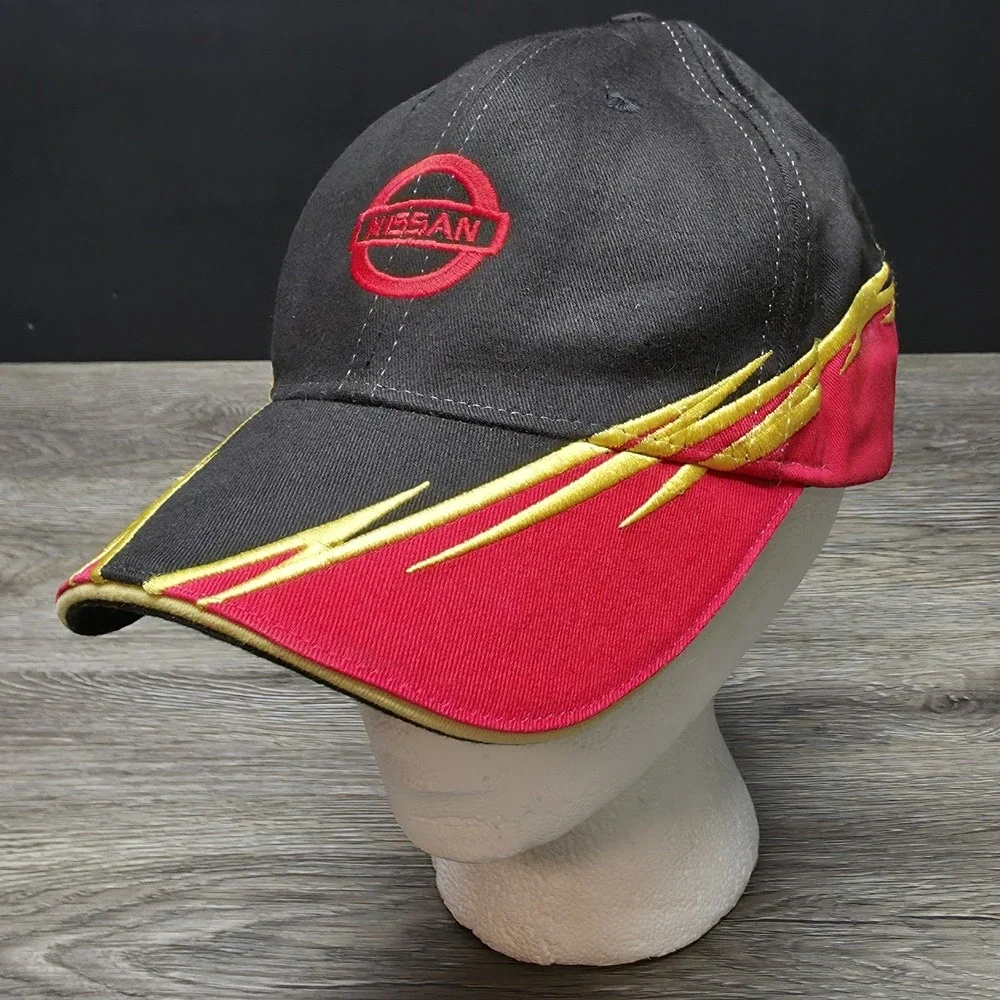 Nissan Hat - Red, Yellow, Black - Lightning Bolts - One Size Fits Most